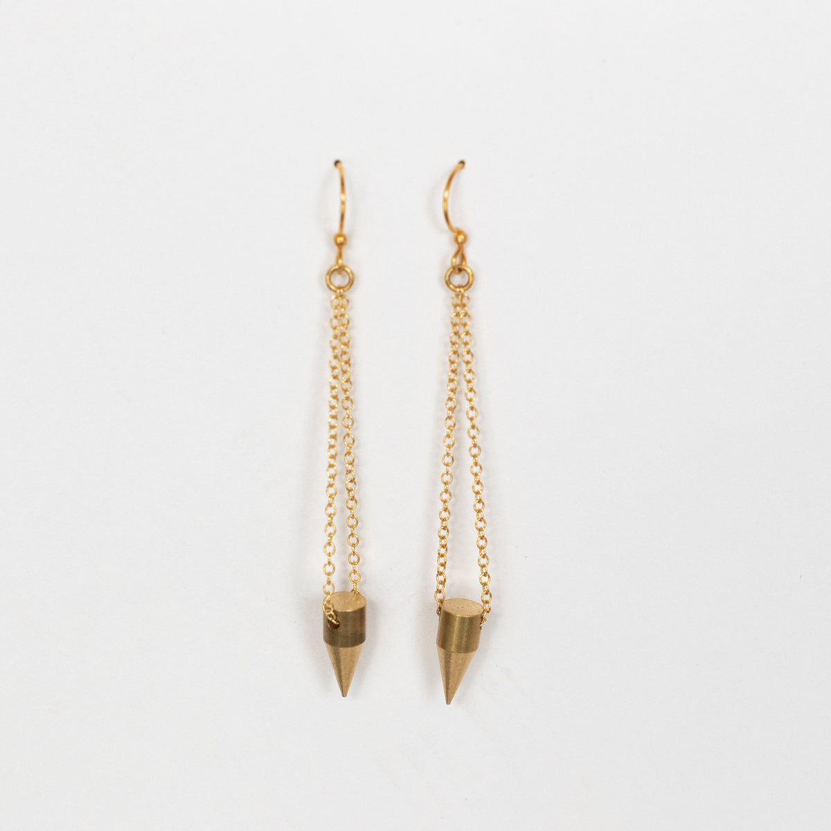 Brass Spike Post Earrings with Curb Chain – Mary Garrett Jewelry