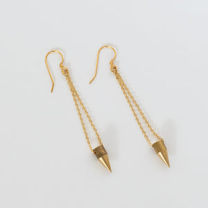Handcrafted Jewelry-Simple Gold Spike Earrings