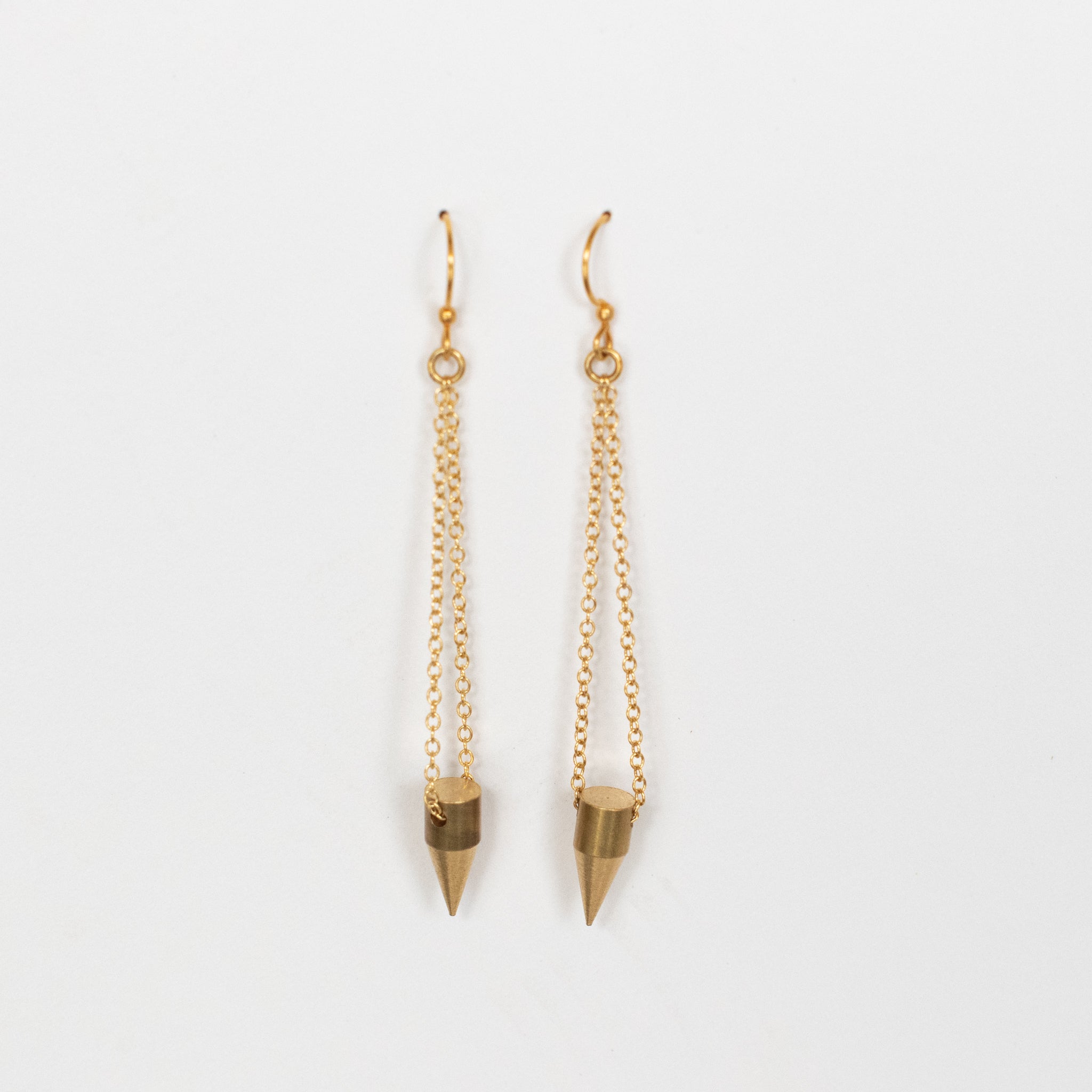 Simple 14k Gold Drop Earrings - Gold String Earrings