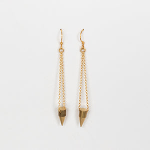 Handcrafted Jewelry-Simple Gold Spike Earrings