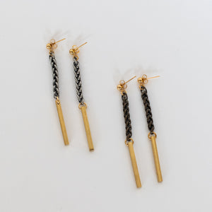 Handcrafted Jewelry-Brass Bar Earrings