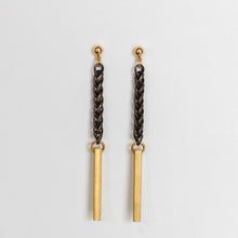 Load image into Gallery viewer, Handcrafted Jewelry-Brass Bar/Brass Wheat Earrings
