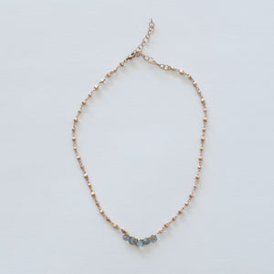 Handcrafted Jewelry-Tiny Labradorite Necklace on Gold Moroccan Chain