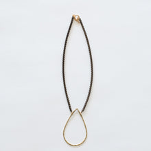 Load image into Gallery viewer, Handcrafted Jewelry-Brass Teardrop Necklace on Brass Wheat Chain
