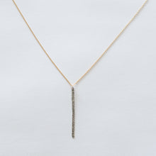 Load image into Gallery viewer, Handcrafted Jewelry-Hammered Silver Bar Necklace on Gold-Filled Chain
