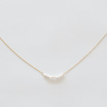 Load image into Gallery viewer, Handcrafted Jewelry-Pearl Bar Necklace on Gold-filled or Sterling-Silver Chain
