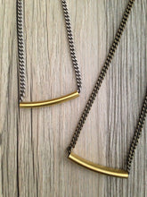 Load image into Gallery viewer, Handcrafted Jewelry-Gold Tube Necklace on Curb Chain
