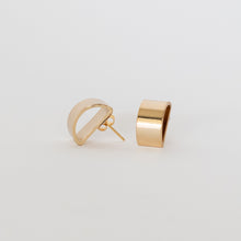 Load image into Gallery viewer, Handcrafted Jewelry-Brass Semi-Circle Post Earrings
