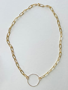 Sterling Circle Paperclip Chain