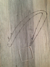 Load image into Gallery viewer, Handcrafted Jewelry-Silver Square Necklace on Silver Beaded Chain
