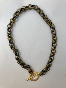 Large Brass Toggle Necklace