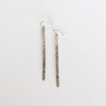 Load image into Gallery viewer, Handcrafted Jewelry-Hammered Silver Bar Earrings
