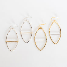 Load image into Gallery viewer, Handcrafted Jewelry-Marquise Hoop Earring with mixed metal bar
