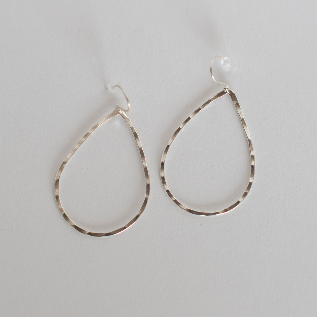 Handcrafted Jewelry-Silver Teardrop Earrings