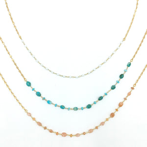 Stone Beaded Chain Necklace