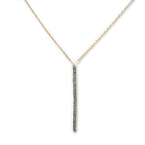 Hammered Gold/Silver Bar Necklace on dainty Chain