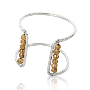 Square Cuff Bracelet-Brass Metal Bead