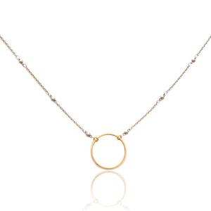 Medium Brass Circle Necklace