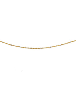 Dainty silver beaded gold chain